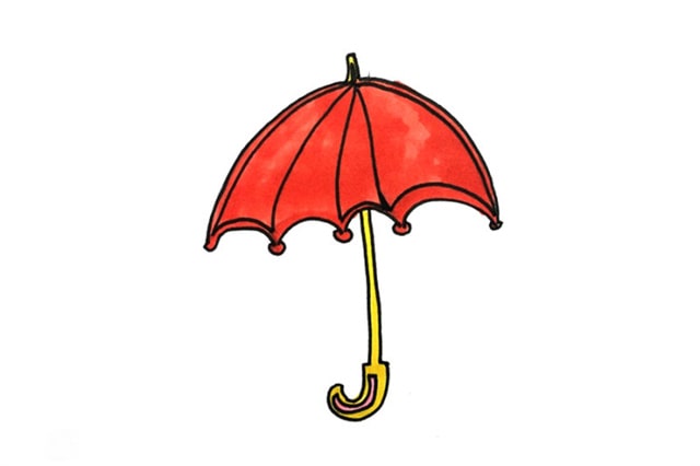 简单的雨伞简笔画步骤图片