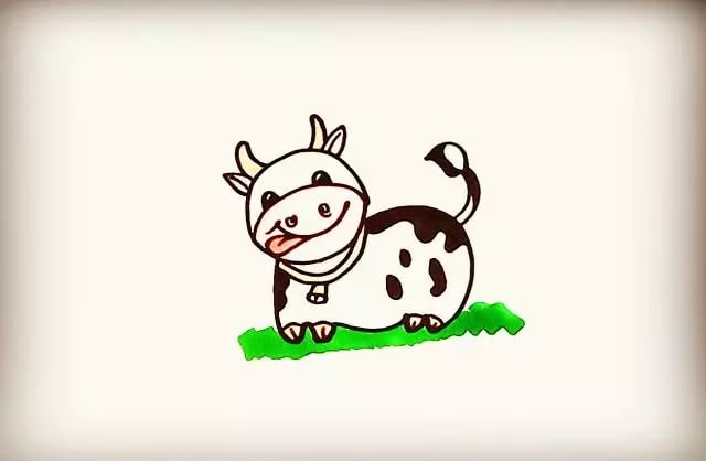 奶牛简笔画教程图片