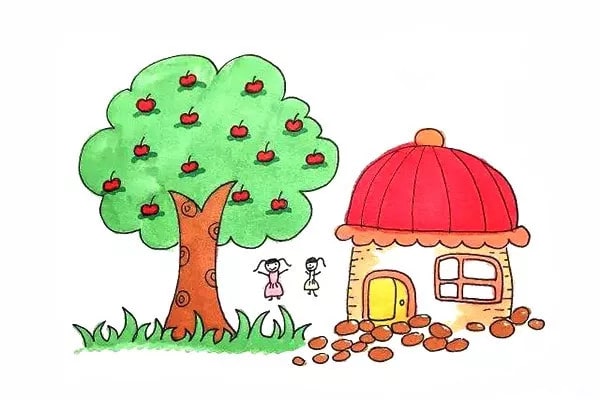 房屋和果树简笔画怎么画